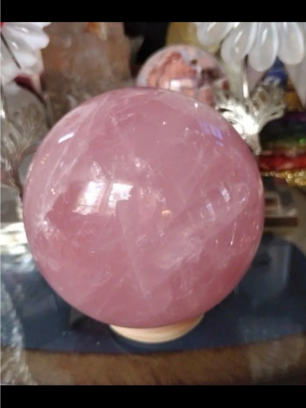 Rose Quartz Sphere with Starlight 3lbs 3.2 oz